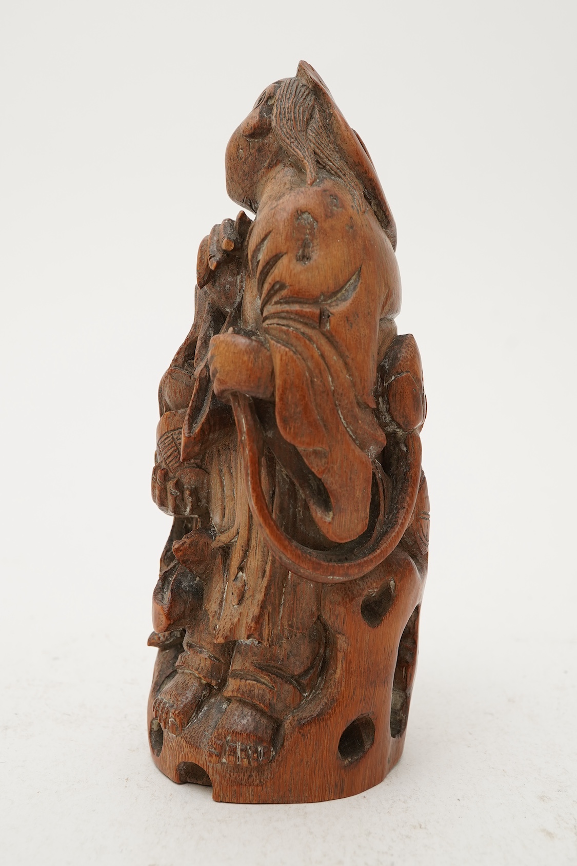 A Chinese carved bamboo group of the He He Erxian, 19th century